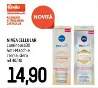 Famila Nivea Cellular Luminous630 Anti-Macchie Crema, Siero 40/30 ml offerta