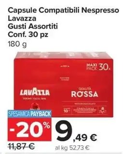 Carrefour Capsule Compatibili Nespresso Lavazza Gusti Assortiti Conf. 30 pz offerta