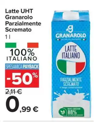 Carrefour Latte UHT Granarolo parzialmente scremato offerta