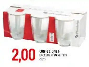 Famila Confezione 6 Bicchieri in Vetro 25 cl offerta