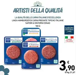 Spazio Conad Linea hamburger di carni pregiate tipiche italiane SAPORI & DINTORNI CONAD offerta