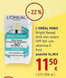 dm drogerie markt L'ORÉAL PARIS Bright Reveal stick viso solare SPF 50+ con vitamina E offerta