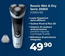 Sinergy PHILIPS Rasoio Wet & Dry Serie 3000X X3003/00 offerta