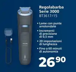 Sinergy PHILIPS Regolabarba Serie 3000 BT3617/15 offerta