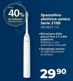 Sinergy PHILIPS Spazzolino elettrico sonico Serie 2100 HX3651/13 offerta
