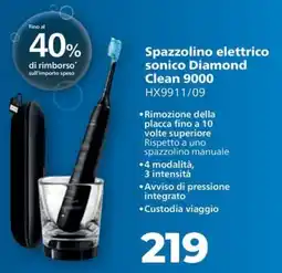Sinergy PHILIPS Spazzolino elettrico sonico Diamond Clean 9000 HX9911/09 offerta