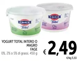Spazio Conad Yogurt total intero o magro FAGE offerta