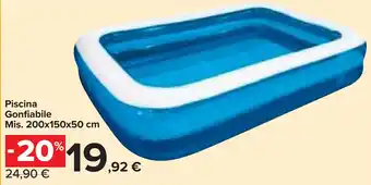 Piscina Gonfiabile Mis. 200x150x50 cm
