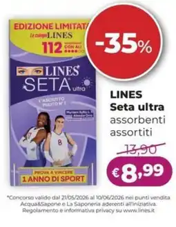 La Saponeria LINES Seta ultra assorbenti offerta