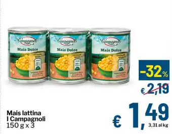 Qui Discount Mais lattina I Campagnoli offerta