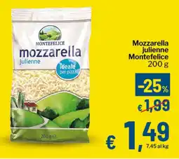 Qui Discount Mozzarella julienne Montefelice offerta
