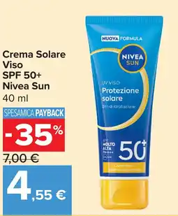 Carrefour Market Crema Solare Viso SPF 50+ Nivea Sun offerta