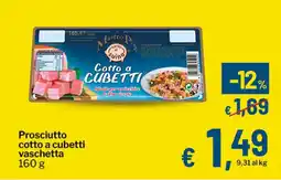 Qui Discount Prosciutto cotto a cubetti vaschetta offerta