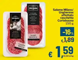 Qui Discount Salame Milano/ Ungherese affettato vaschetta Cortebuona offerta