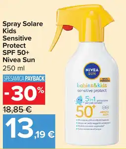 Carrefour Market Spray Solare Kids Sensitive Protect SPF 50+ Nivea Sun offerta
