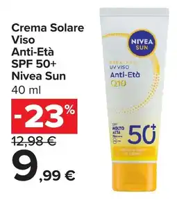 Carrefour Market Crema Solare Viso Anti-Età SPF 50+ Nivea Sun offerta
