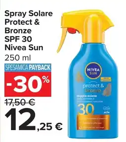 Carrefour Market Spray Solare Protect & Bronze SPF 30 Nivea Sun offerta