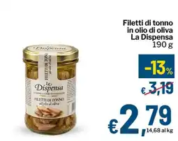 Qui Discount Filetti di tonno in olio di oliva La Dispensa offerta