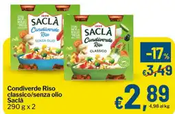 Qui Discount Condiverde Riso classico/senza olio Saclà offerta