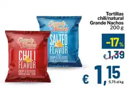 Qui Discount Tortillas chili/natural Grande Nachos offerta