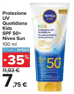 Carrefour Market Protezione UV Quotidiana Kids SPF 50+ Nivea Sun offerta