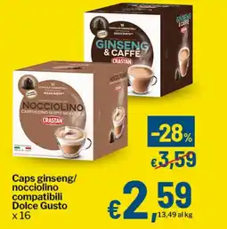 Qui Discount Caps ginseng/ nocciolino compatibili Dolce Gusto x 16 offerta