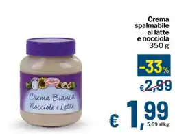 Qui Discount Crema spalmabile al latte e nocciola offerta