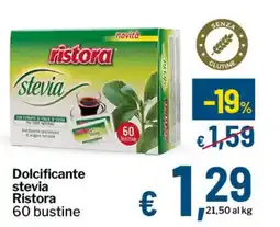 Qui Discount Dolcificante stevia Ristora 60 bustine offerta