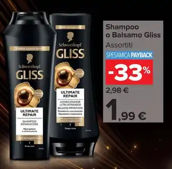 Carrefour Shampoo o Balsamo Gliss offerta