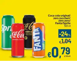 Qui Discount Coca cola original/ zero zuccheri/ zero zero/ Fanta/Sprite offerta