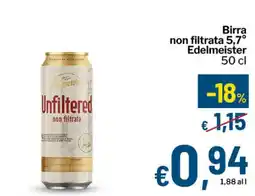 Qui Discount Birra non filtrata 5,7° Edelmeister offerta
