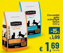 Qui Discount Croccantini gatto active/light Genus offerta
