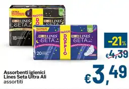 Qui Discount Assorbenti igienici Lines Seta Ultra Ali offerta