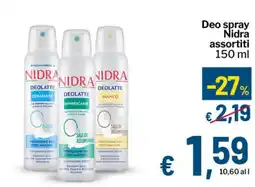 Qui Discount Deo spray Nidra offerta