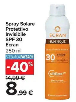 Carrefour Market Spray Solare P SPF 30 Ecran rotettivo Invisibile offerta