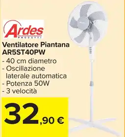 Carrefour Market Ardes Ventilatore Piantana AR5ST40PW offerta