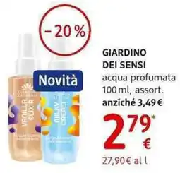 dm drogerie markt GIARDINO DEI SENSI acqua profumata offerta