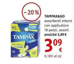 dm drogerie markt TAMPAX&GO assorbenti interni con applicatore offerta