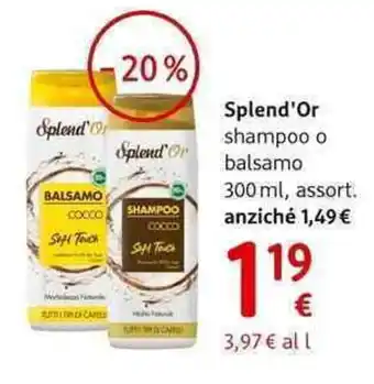 Splend'Or shampoo o balsamo