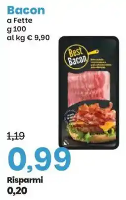 Prix Quality Bacon a a Fette g 100 offerta