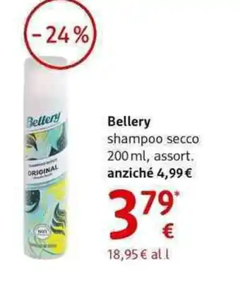 dm drogerie markt Bellery shampoo secco offerta