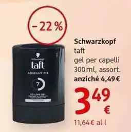 dm drogerie markt Schwarzkopf taft gel per capelli offerta
