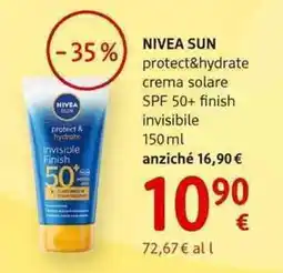 dm drogerie markt NIVEA SUN protect&hydrate crema solare SPF 50+ finish invisibile offerta