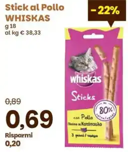 Prix Quality Stick al Pollo WHISKAS offerta