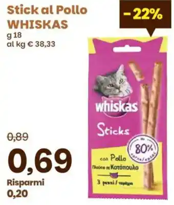 Prix Quality Stick al Pollo WHISKAS offerta