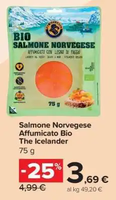 Carrefour Salmone Norvegese Affumicato Bio The Icelander offerta