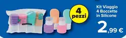 Carrefour Kit Viaggio 4 Boccette in Silicone offerta