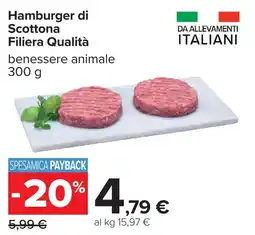 Carrefour Hamburger di Scottona Filiera Qualità offerta