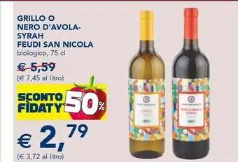 Feudi san nicola - nero d'avola syrah 750 g(ml)