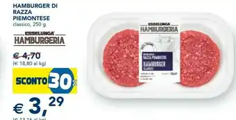 Esselunga Esselunga - hamburger classici bovino adulto razza piemontese 250 g(ml) offerta